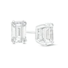 Thumbnail Image 1 of Previously Owned - 1 CT. T.W. Emerald-Cut Lab-Grown Diamond Solitaire Stud Earrings in 14K White Gold (F/SI2)