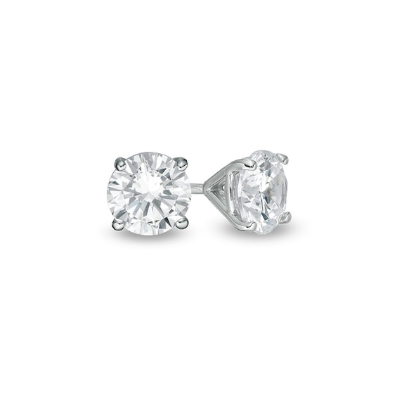 Previously Owned - 1-1/2 CT. T.w. Lab-Grown Diamond Solitaire Stud Earrings in 14K White Gold (F/Si2)
