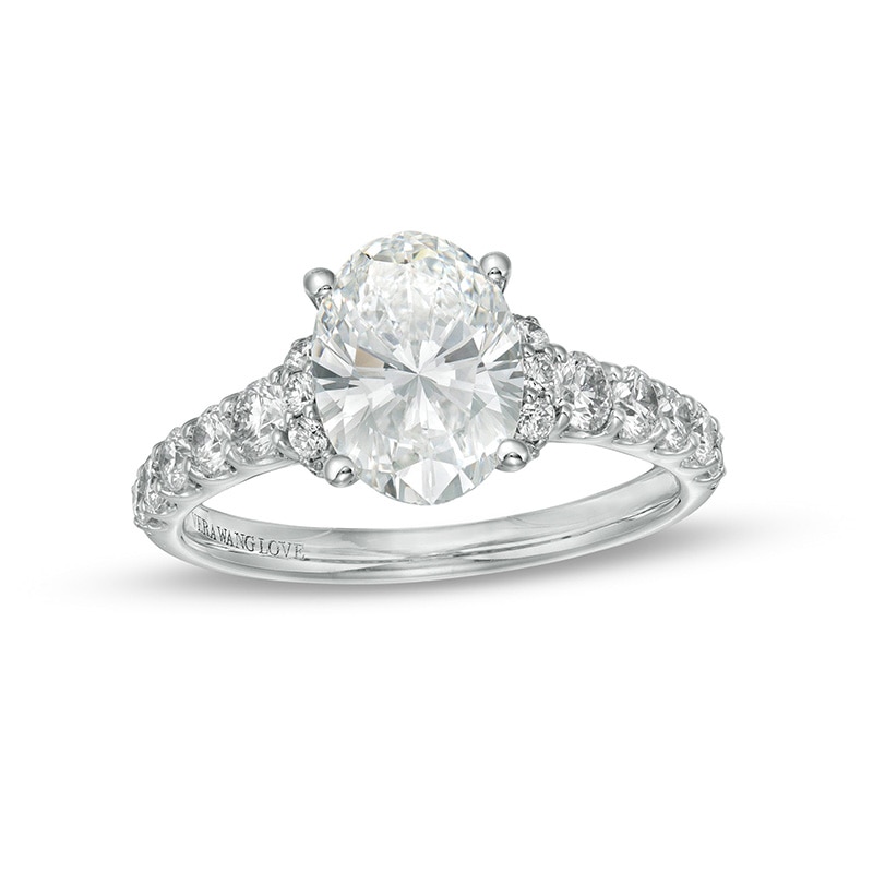 Main Image 1 of Previously Owned - Vera Wang Love 2-3/4 CT. T.W. Lab-Grown Diamond Collar Engagement Ring in 14K White Gold