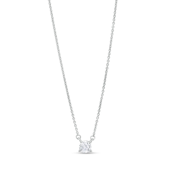 Previously Owned - 1/3 CT. Lab-Grown Diamond Solitaire Necklace in 14K White Gold (F/Si2)