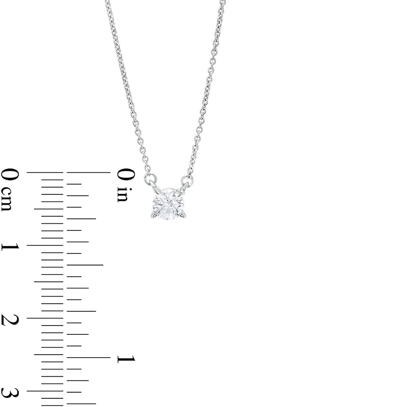 Main Image 3 of Previously Owned - 1/3 CT. Lab-Grown Diamond Solitaire Necklace in 14K White Gold (F/SI2)
