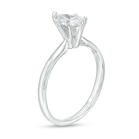 Previously Owned - 1 CT. Pear-Shaped Lab-Grown Diamond Solitaire Engagement Ring in 14K White Gold (F/Vs2)