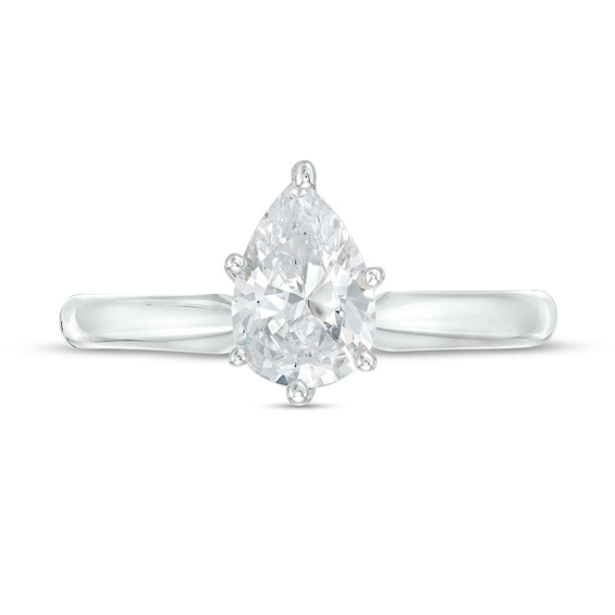 Previously Owned - 1 CT. Pear-Shaped Lab-Grown Diamond Solitaire Engagement Ring in 14K White Gold (F/Vs2)