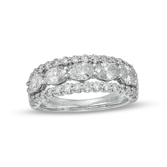 Previously Owned - True Lab-Grown Diamonds by Vera Wang Love 2 CT. T.w. Triple-Row Anniversary Band in 14K White Gold