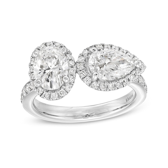 Previously Owned - Kleinfeld® x Zales 2-3/8 CT. T.w. Oval and Pear-Shaped Lab-Grown Diamond Engagement Ring in Platinum
