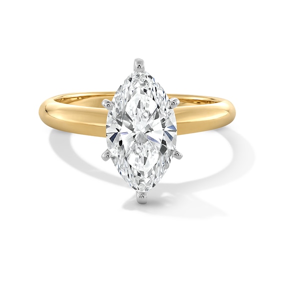 Previously Owned - 2 CT. T.w. Marquise-Cut Lab-Grown Diamond Solitaire Engagement Ring in 14K Yellow Gold (F/Vs2)