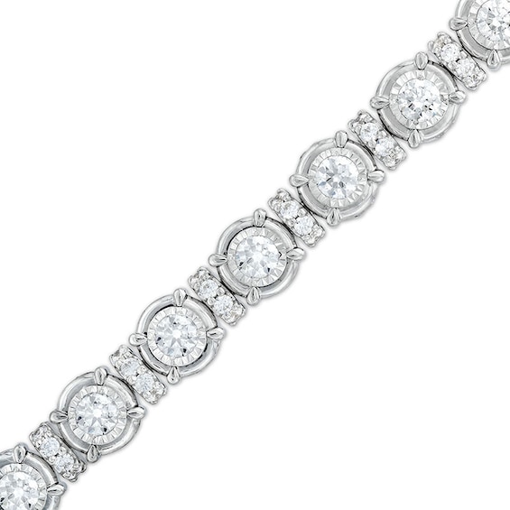 Previously Owned - 10 CT. T.w. Lab-Grown Diamond Spacer Line Bracelet in 10K White Gold (I/I1)