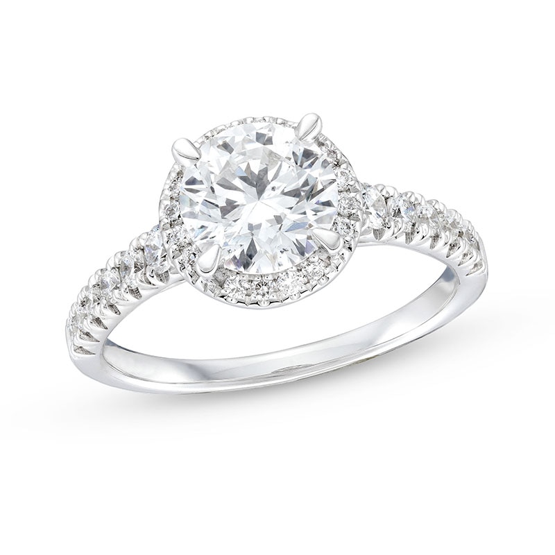 Main Image 1 of Previously Owned - 2 CT. T.W. Lab-Grown Diamond Frame Engagement Ring in 14K White Gold (F/SI2)