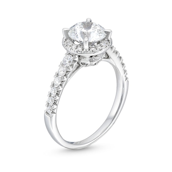 Previously Owned - 2 CT. T.w. Lab-Grown Diamond Frame Engagement Ring in 14K White Gold (F/Si2)