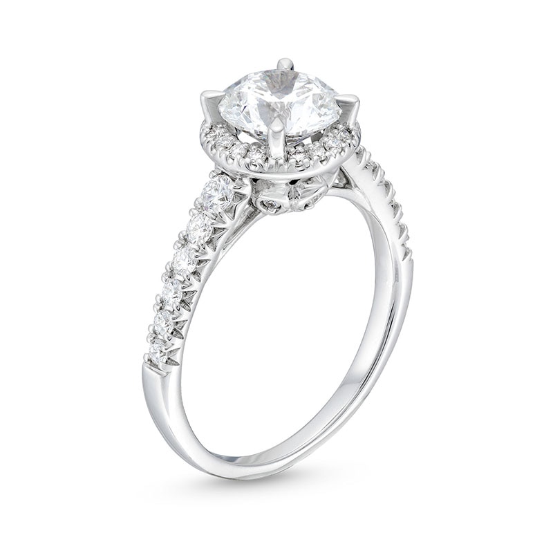 Main Image 3 of Previously Owned - 2 CT. T.W. Lab-Grown Diamond Frame Engagement Ring in 14K White Gold (F/SI2)