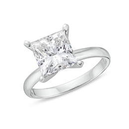Previously Owned - 3 CT. Princess-Cut Lab-Grown Diamond Solitaire Engagement Ring in 14K White Gold (I/SI2)