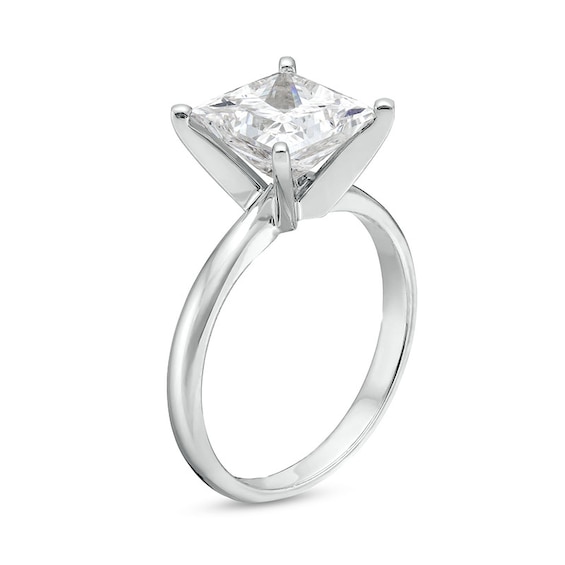 Previously Owned - 3 CT. Princess-Cut Lab-Grown Diamond Solitaire Engagement Ring in 14K White Gold (I/Si2)