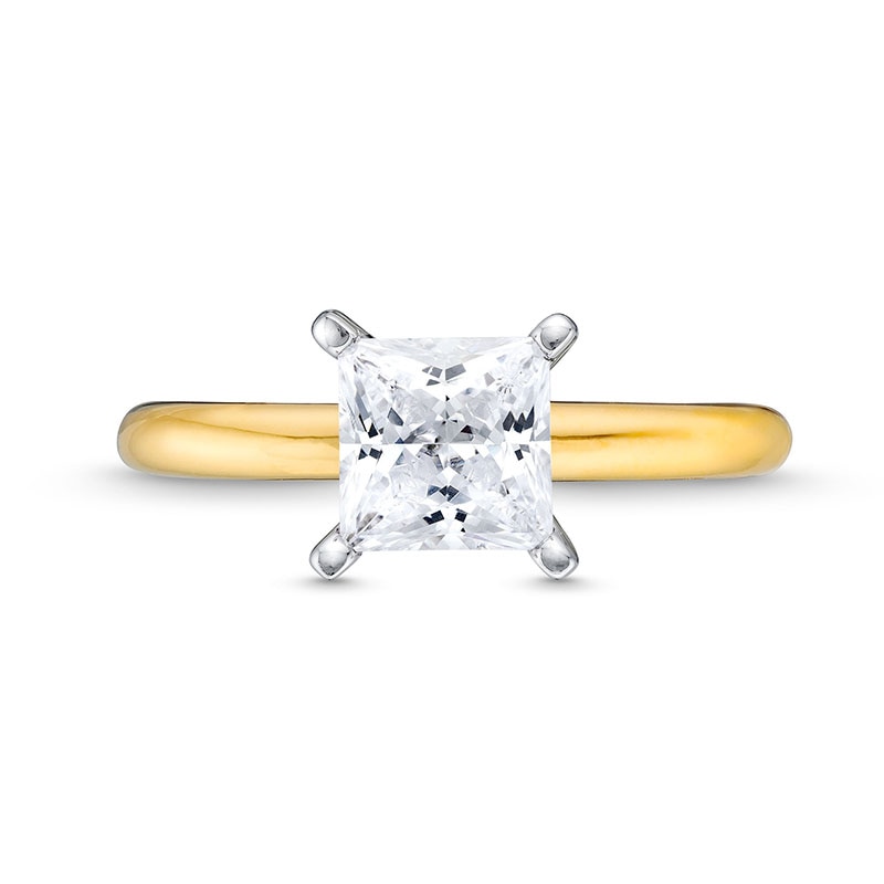 Main Image 4 of Previously Owned - 1-1/2 CT. Princess-Cut Lab-Grown Diamond Solitaire Engagement Ring in 14K Gold (I/SI2)