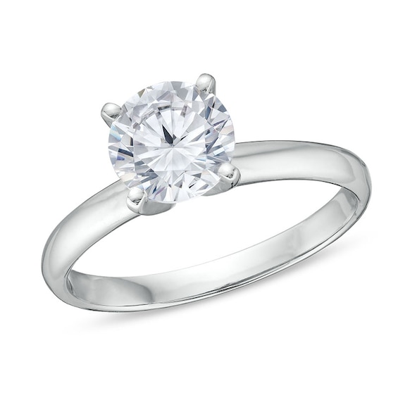Previously Owned - 1-1/2 CT. Lab-Grown Diamond Solitaire Engagement Ring in 14K White Gold (I/Si2)