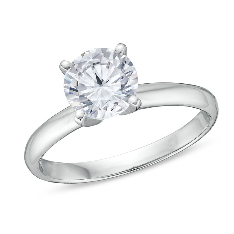 Main Image 1 of Previously Owned - 1-1/2 CT. Lab-Grown Diamond Solitaire Engagement Ring in 14K White Gold (I/SI2)