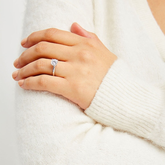 Previously Owned - 1-1/2 CT. Lab-Grown Diamond Solitaire Engagement Ring in 14K White Gold (I/Si2)