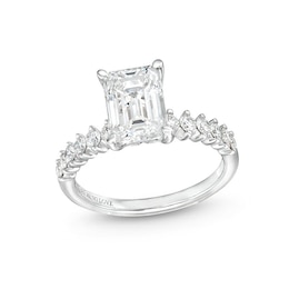 Previously Owned - Vera Wang Love Collection 2-1/3 CTW. Emerald-Cut Lab-Grown Diamond Engagement Ring in 14K White Gold