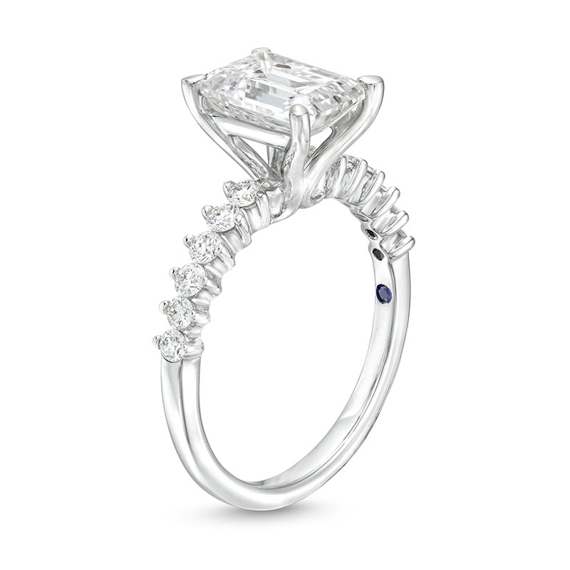 Main Image 3 of Previously Owned - Vera Wang Love Collection 2-1/3 CTW. Emerald-Cut Lab-Grown Diamond Engagement Ring in 14K White Gold
