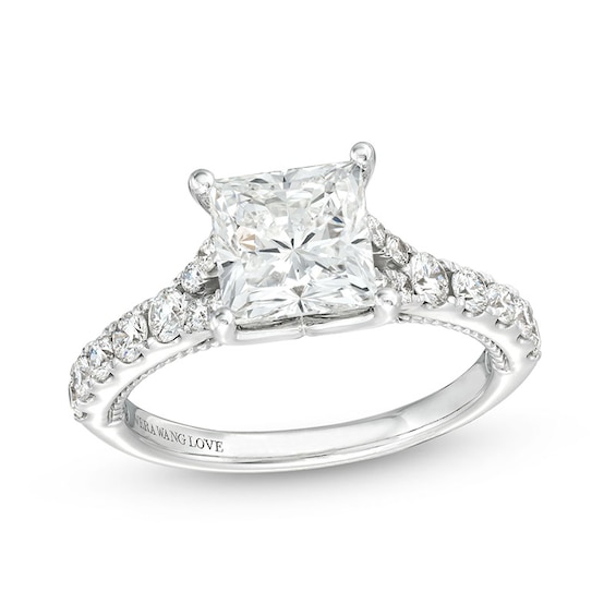 Previously Owned - Vera Wang Love Collection 2-1/2 CT. T.w. Princess Lab-Grown Diamond Engagement Ring in 14K White Gold