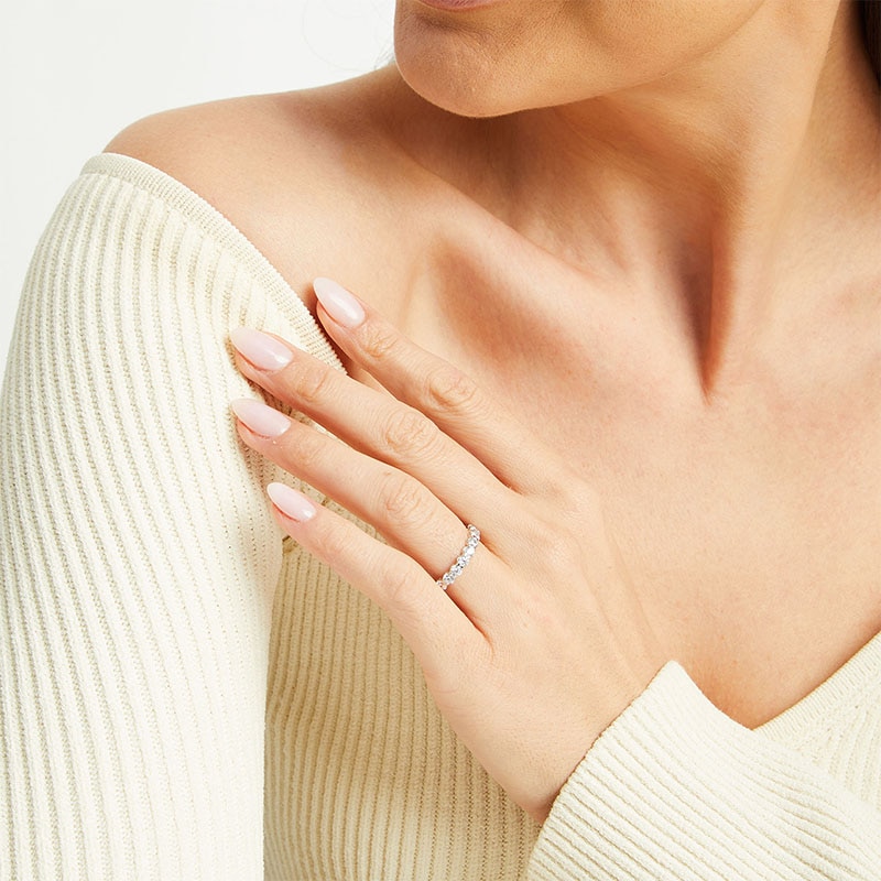 Main Image 2 of Previously Owned - 2 CT. T.W. Lab-Grown Diamond Eternity Anniversary Band in 14K White Gold (F/VS2)