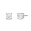Thumbnail Image 1 of Previously Owned - 2 CT. T.W. Lab-Grown Diamond Solitaire Stud Earrings in 14K White Gold (I/SI2)