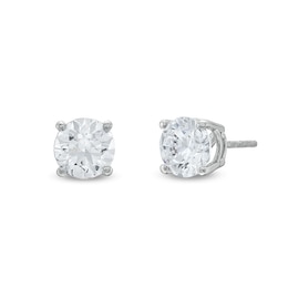 Previously Owned - 2 CT. T.W. Lab-Grown Diamond Solitaire Stud Earrings in 14K White Gold (I/SI2)
