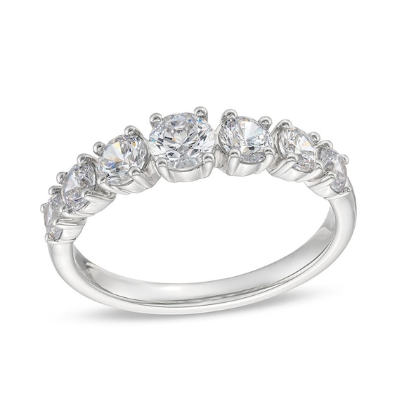 Previously Owned - 1-1/4 CT. T.w. Lab-Grown Diamond Graduated Seven Stone Anniversary Band in 10K White Gold (F/Si2)