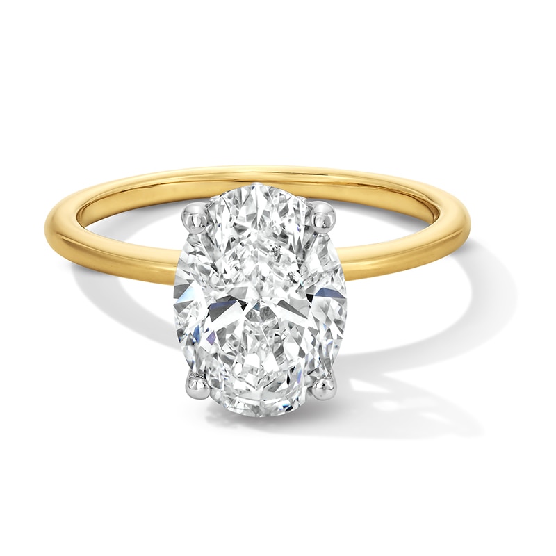 Main Image 1 of Previously Owned - 2-3/4 CT. T.W. Oval Lab-Grown Diamond Solitaire Engagement Ring in 14K Gold (F/VS2)