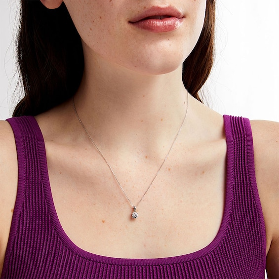 Previously Owned - 3/4 CT. Lab-Grown Diamond Solitaire Pendant in 14K White Gold (I/Si2)