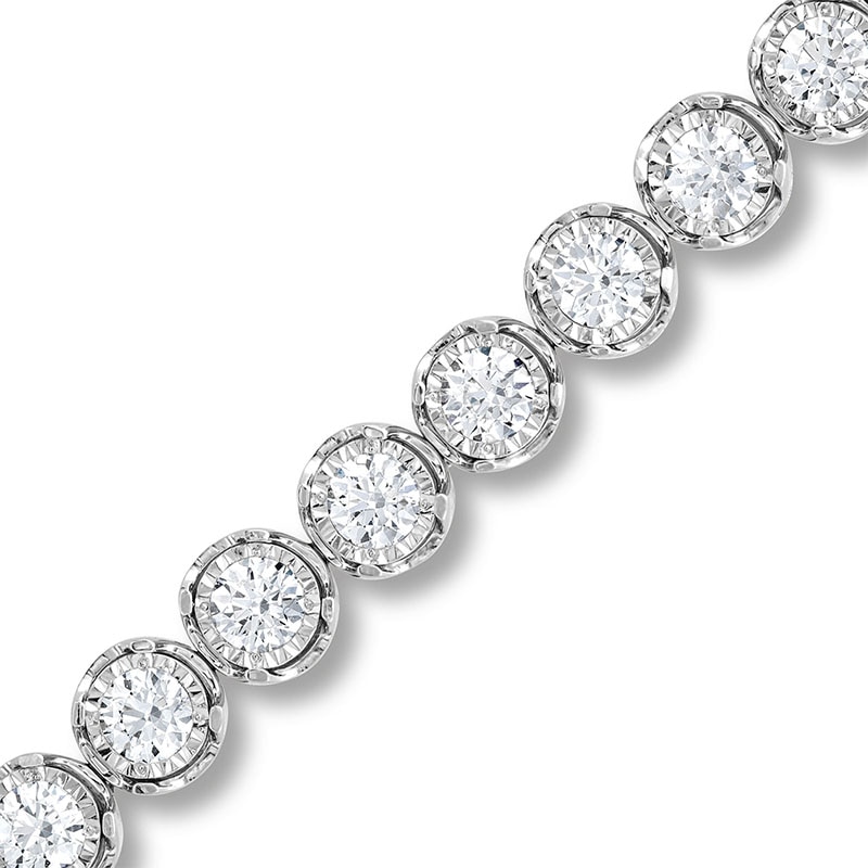 Main Image 1 of Previously Owned - 3 CT. T.W. Lab-Grown Diamond Miracle Tennis Bracelet in 10K White Gold (I/SI2)