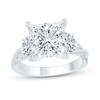 Thumbnail Image 1 of Previously Owned - 6 CT. T.W. Princess-Cut and Half-Moon Lab-Grown Diamond Twist Engagement Ring in 14K White Gold