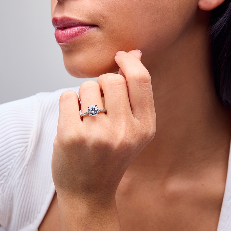 Main Image 2 of Previously Owned - 2-1/4 CT. T.W. Lab-Grown Diamond Engagement Ring in 14K Gold (I/SI2)