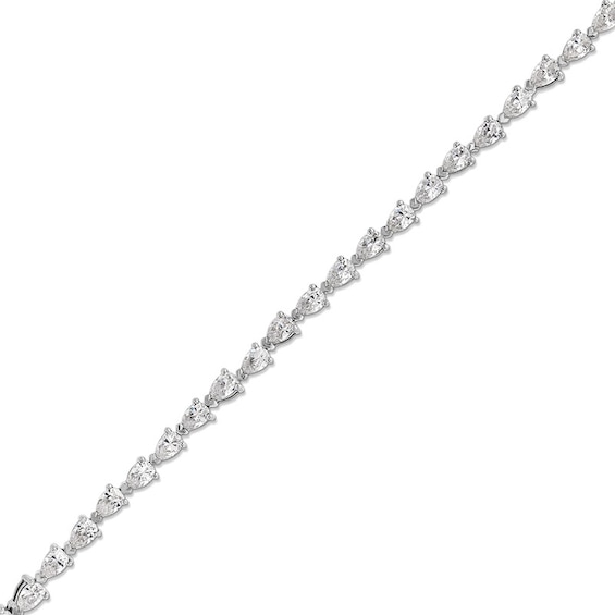 Previously Owned - 3-1/3 CT. T.w. Pear-Shaped Lab-Grown Diamond Tennis Bracelet in 14K White Gold (F/Si2)