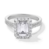 Thumbnail Image 1 of Previously Owned - 2-5/8 CT. T.W. Emerald-Cut Lab-Grown Diamond Frame Double Row Engagement Ring in 14K White Gold