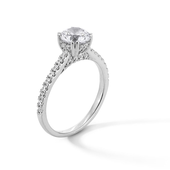 Previously Owned - 1-1/3 CT. T.w. Lab-Grown Diamond Engagement Ring in 14K White Gold (F/Si2)