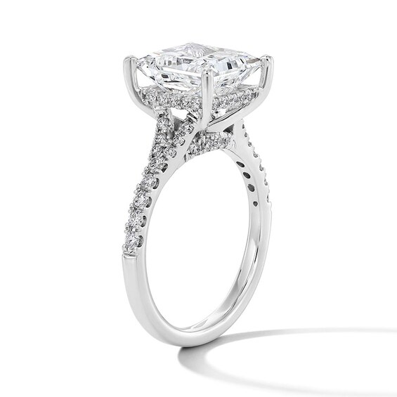 Previously Owned - 4-1/2 CT. T.w. Princess-Cut Lab-Grown Diamond Split Shank Engagement Ring in 14K White Gold (F/Si2)