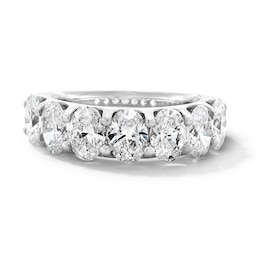Previously Owned - 3 CT. T.W. Oval Lab-Grown Diamond Seven Stone Anniversary Band in 14K White Gold (F/SI2)