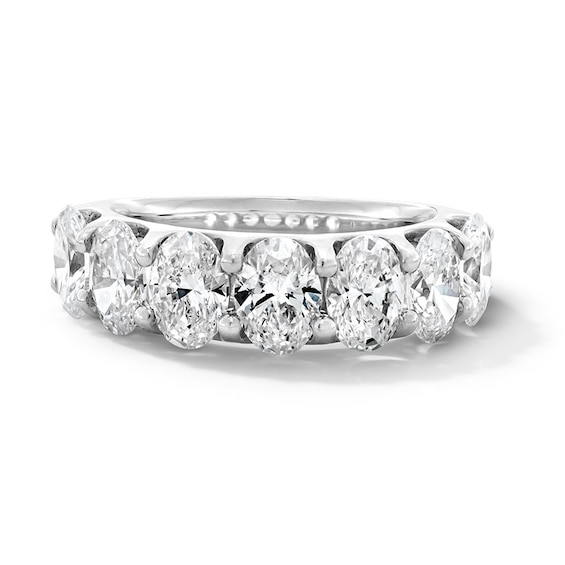 Previously Owned - 3 CT. T.w. Oval Lab-Grown Diamond Seven Stone Anniversary Band in 14K White Gold (F/Si2)