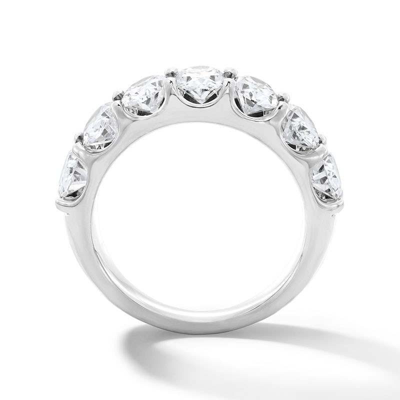 Main Image 3 of Previously Owned - 3 CT. T.W. Oval Lab-Grown Diamond Seven Stone Anniversary Band in 14K White Gold (F/SI2)