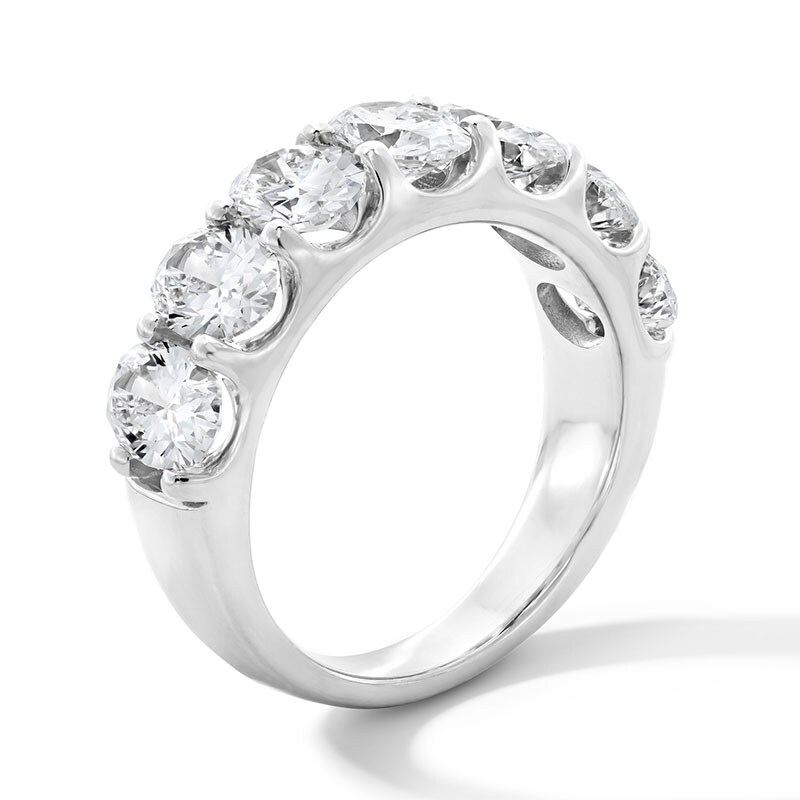 Main Image 4 of Previously Owned - 3 CT. T.W. Oval Lab-Grown Diamond Seven Stone Anniversary Band in 14K White Gold (F/SI2)