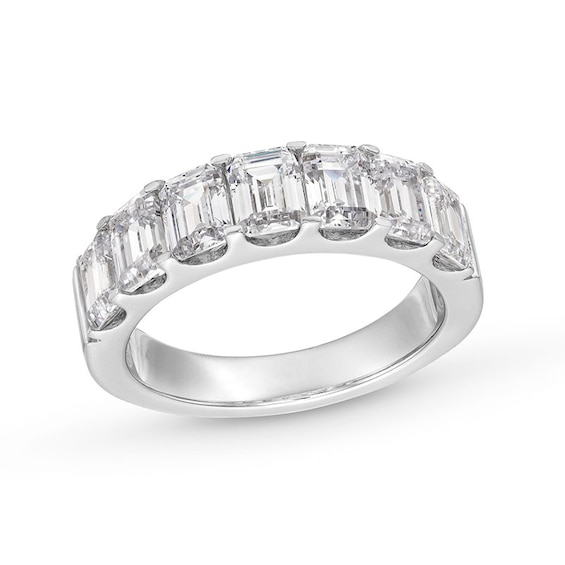 Previously Owned - 3 CT. T.w. Emerald-Cut Lab-Grown Diamond Seven Stone Anniversary Band in 14K White Gold (F/Si2)