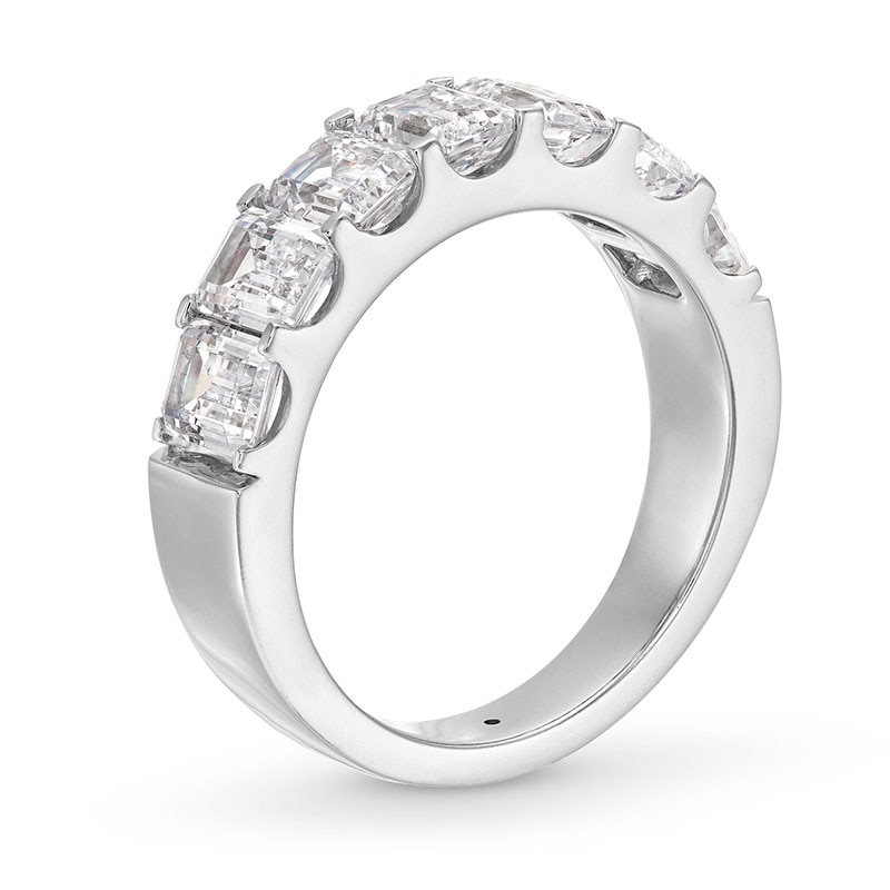Main Image 2 of Previously Owned - 3 CT. T.W. Emerald-Cut Lab-Grown Diamond Seven Stone Anniversary Band in 14K White Gold (F/SI2)