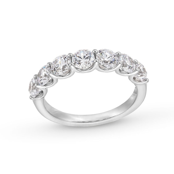 Previously Owned - 2 CT. T.w. Lab-Grown Diamond Seven Stone Anniversary Band in 14K White Gold (I/Si2)