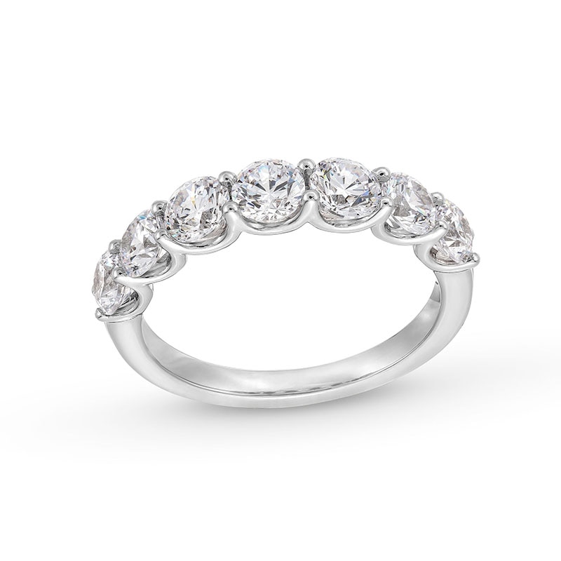 Main Image 1 of Previously Owned - 2 CT. T.W. Lab-Grown Diamond Seven Stone Anniversary Band in 14K White Gold (I/SI2)