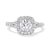 Thumbnail Image 1 of Previously Owned - 1-1/2 CT. T.W. Lab-Grown Diamond Cushion Frame Split Shank Engagement Ring in 14K White Gold (G/SI2)