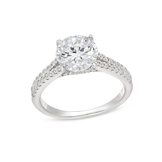 Previously Owned - 2-1/3 CT. T.w. Lab-Grown Diamond Split Shank Engagement Ring in 14K White Gold (I/Si2)