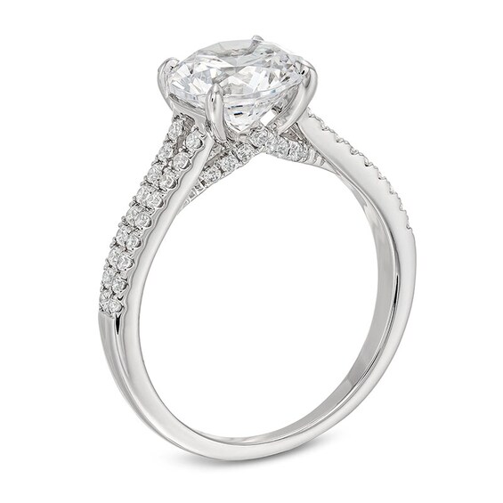 Previously Owned - 2-1/3 CT. T.w. Lab-Grown Diamond Split Shank Engagement Ring in 14K White Gold (I/Si2)