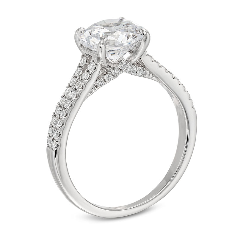 Main Image 2 of Previously Owned - 2-1/3 CT. T.W. Lab-Grown Diamond Split Shank Engagement Ring in 14K White Gold (I/SI2)