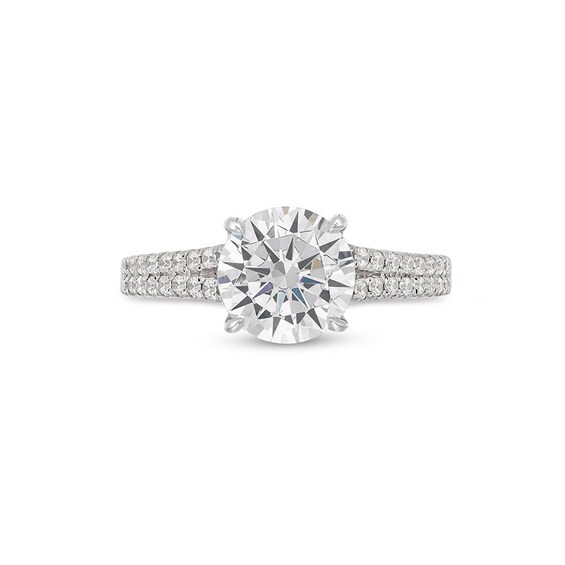 Previously Owned - 2-1/3 CT. T.w. Lab-Grown Diamond Split Shank Engagement Ring in 14K White Gold (I/Si2)