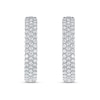 Thumbnail Image 2 of Previously Owned - 3 CT. T.W. Lab-Grown Diamond Triple Row Hoop Earrings in 10K White Gold (I/SI2)